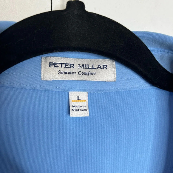 Peter Millar - Blue Polo Golf Shirt - Timber Tech Cup - size large NWT - Picture 5 of 15